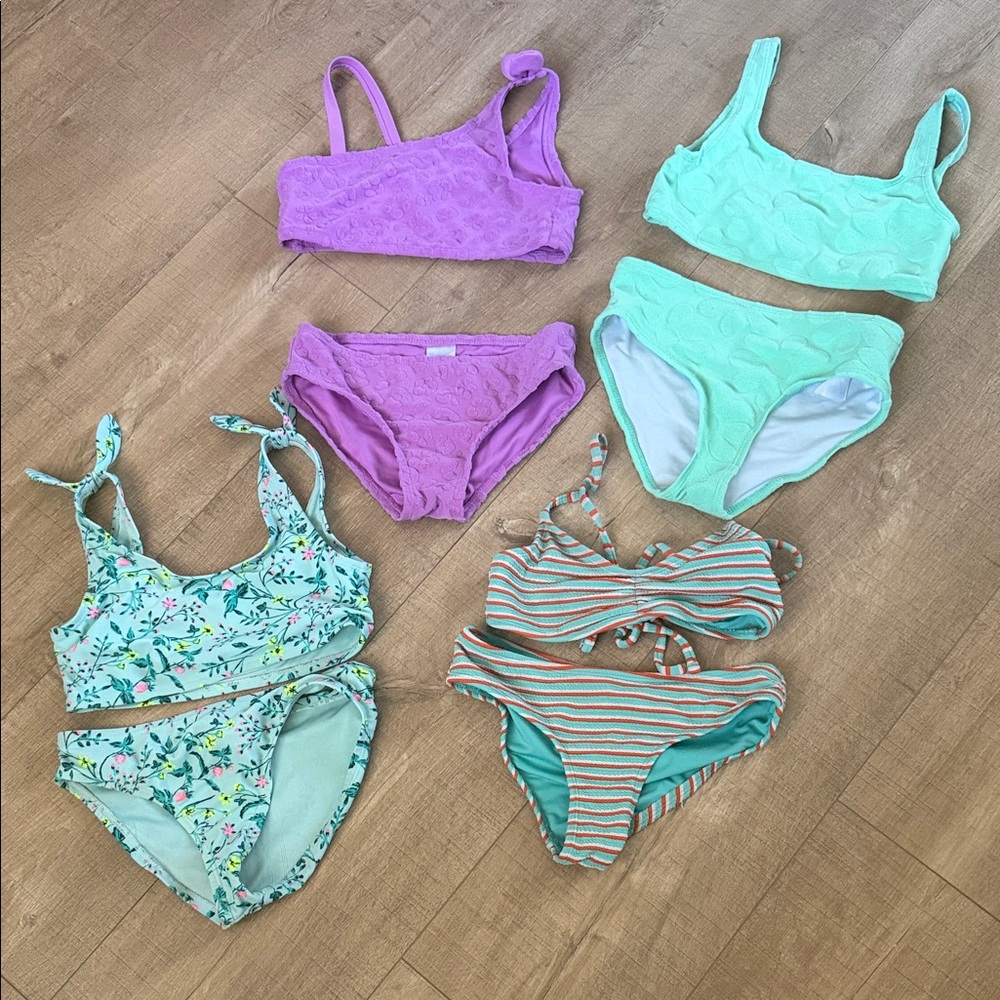Target Kids Swim Bikinis - Lavender, Mint, Floral, Striped
